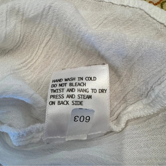 Kenar White and Blue Embroidered Sleeveless Tank Top Size Large - Picture 7 of 9